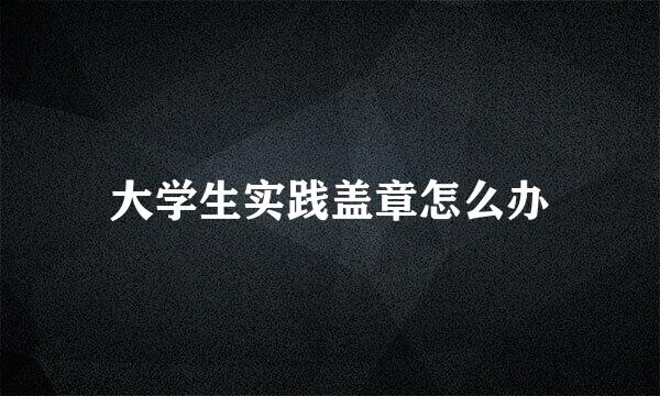 大学生实践盖章怎么办