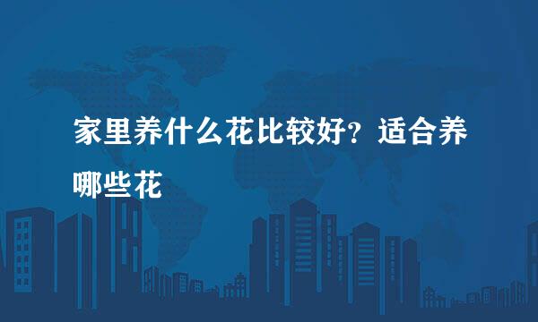 家里养什么花比较好？适合养哪些花