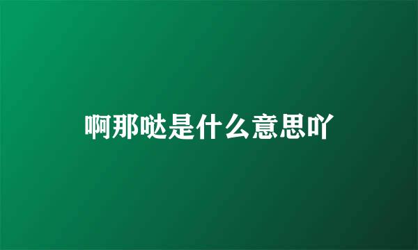 啊那哒是什么意思吖