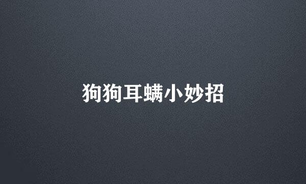 狗狗耳螨小妙招