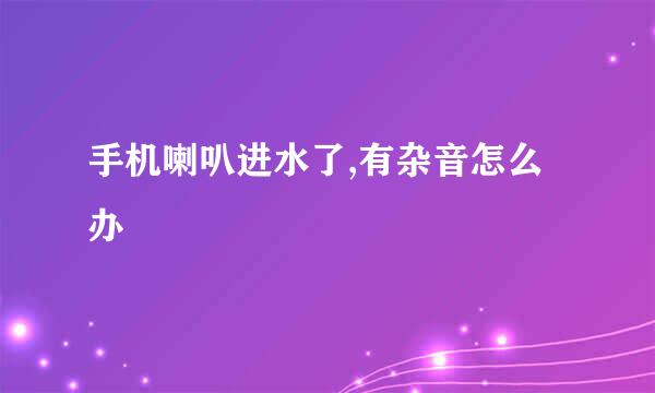 手机喇叭进水了,有杂音怎么办