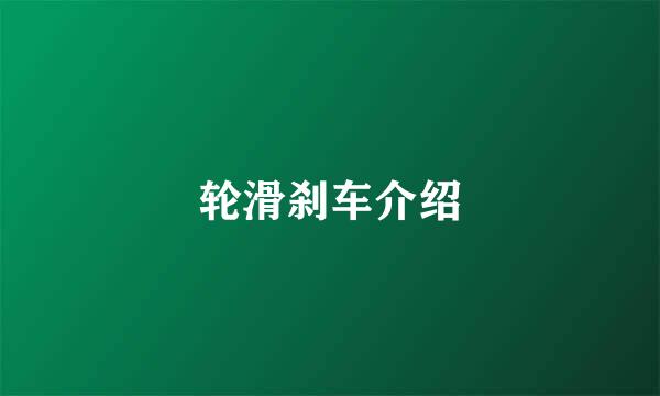 轮滑刹车介绍