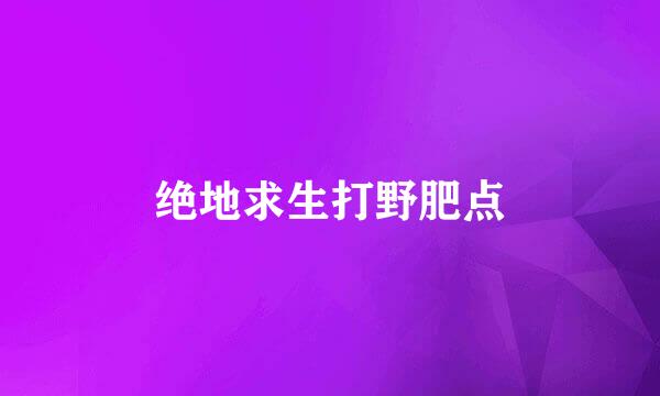 绝地求生打野肥点