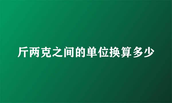 斤两克之间的单位换算多少