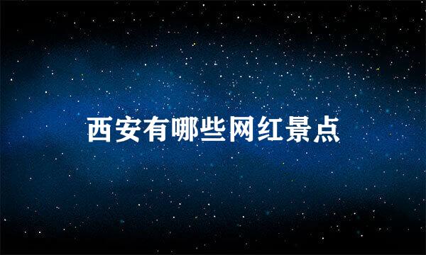 西安有哪些网红景点