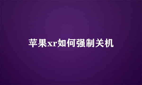 苹果xr如何强制关机