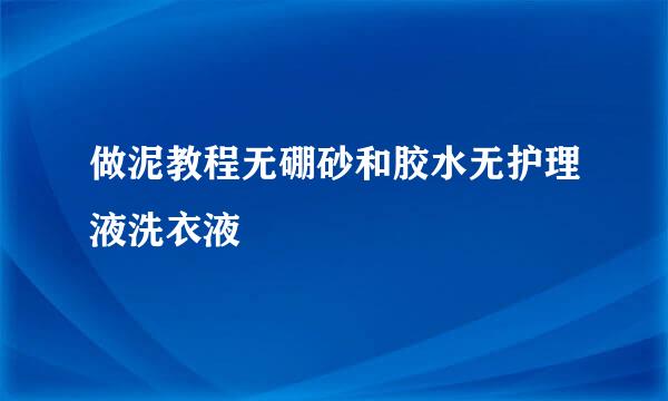 做泥教程无硼砂和胶水无护理液洗衣液