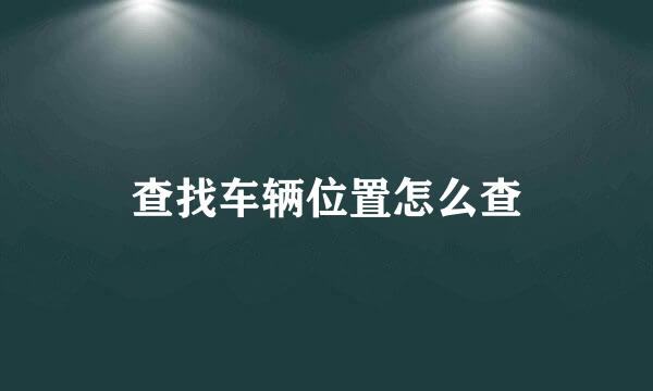 查找车辆位置怎么查