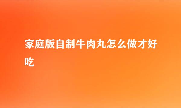 家庭版自制牛肉丸怎么做才好吃