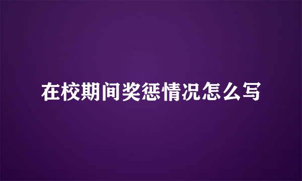 在校期间奖惩情况怎么写