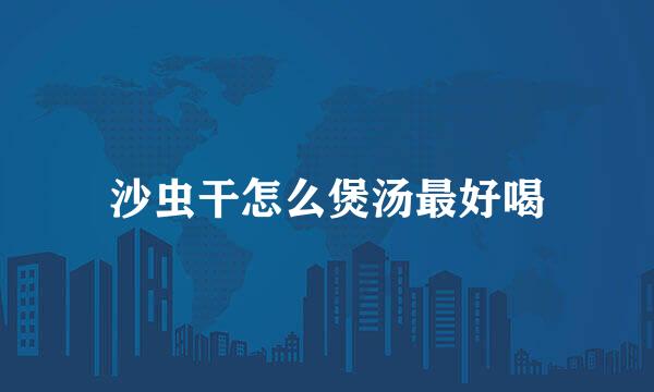 沙虫干怎么煲汤最好喝