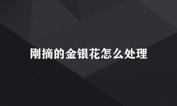 刚摘的金银花怎么处理