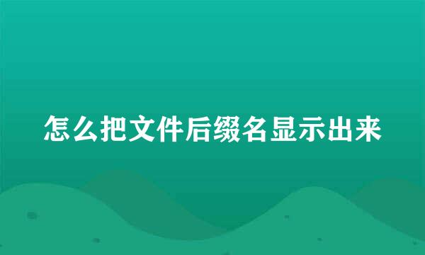 怎么把文件后缀名显示出来