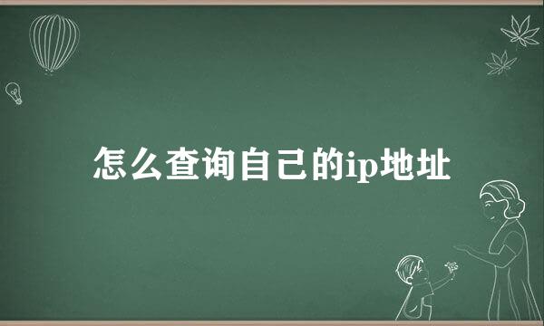 怎么查询自己的ip地址