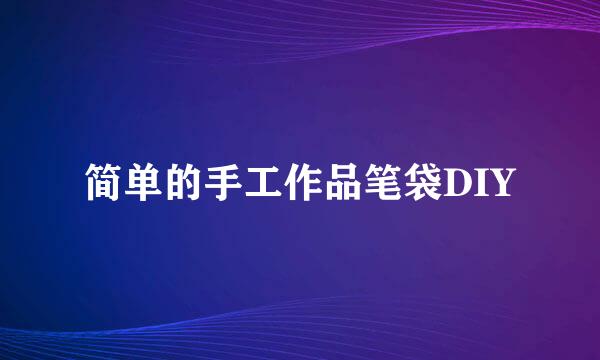 简单的手工作品笔袋DIY