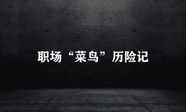 职场“菜鸟”历险记