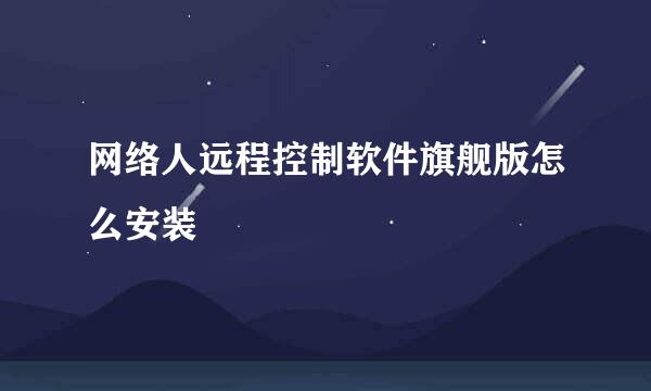 网络人远程控制软件旗舰版怎么安装