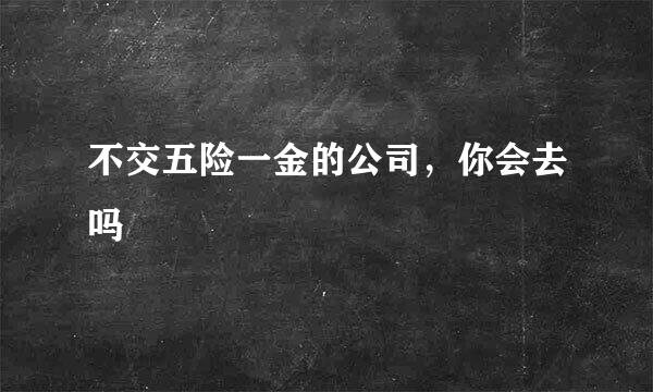 不交五险一金的公司，你会去吗