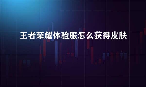 王者荣耀体验服怎么获得皮肤