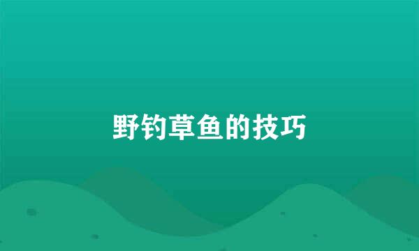 野钓草鱼的技巧