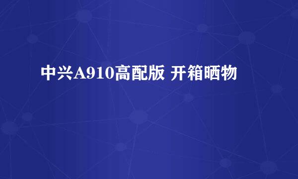 中兴A910高配版 开箱晒物