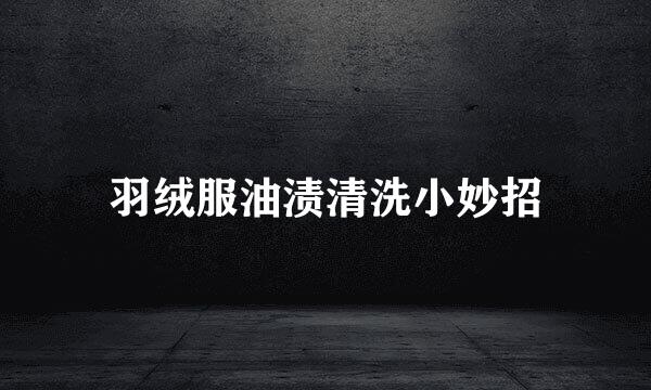 羽绒服油渍清洗小妙招