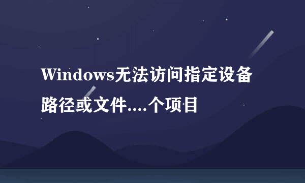 Windows无法访问指定设备路径或文件....个项目