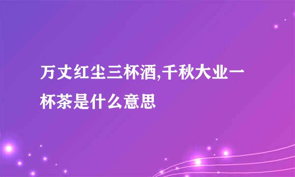 万丈红尘三杯酒,千秋大业一杯茶是什么意思