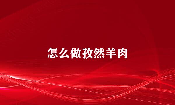 怎么做孜然羊肉